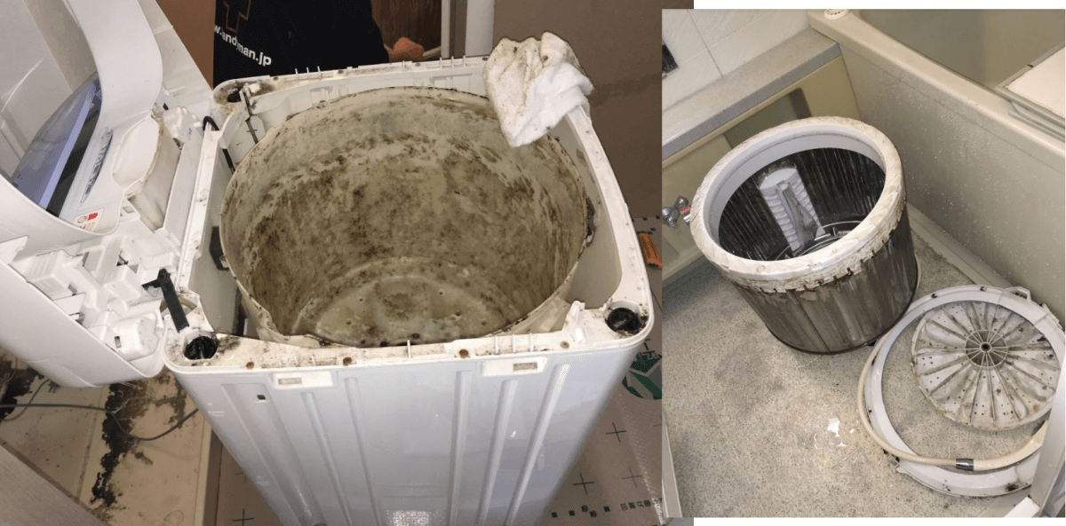 洗濯機を5年使用すると汚れやカビがこんなにも 洗面台やトイレ 給湯器 エアコンなどの交換なら便利屋handyman
